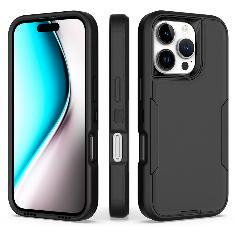 For iPhone 16 Pro 2 in 1 PC Hybrid TPU Phone Case(Black) by buy2fix