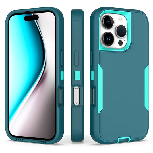 For iPhone 16 Pro 2 in 1 PC Hybrid TPU Phone Case(Blue+Blue Green) by buy2fix