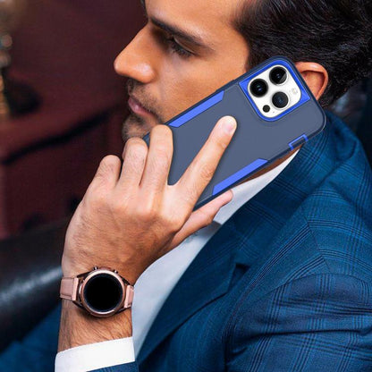 For iPhone 16 2 in 1 PC Hybrid TPU Phone Case(Royal Blue+Dark Blue) by buy2fix