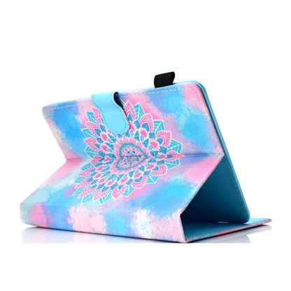 For 8 inch Universal Colored Drawing Stitching Leather Tablet Case(Datura Flowers) - 8 inch by buy2fix | Online Shopping UK | buy2fix