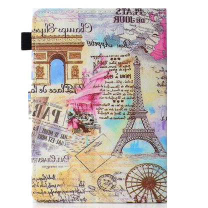 For 8 inch Universal Colored Drawing Stitching Leather Tablet Case(Romantic Paris) - 8 inch by buy2fix | Online Shopping UK | buy2fix