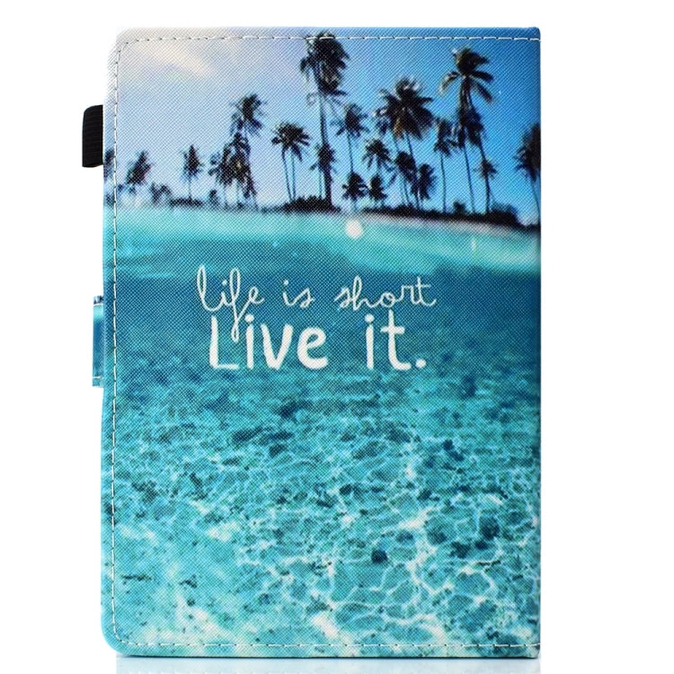 For 8 inch Universal Colored Drawing Stitching Leather Tablet Case(Blue Sea) - 8 inch by buy2fix | Online Shopping UK | buy2fix