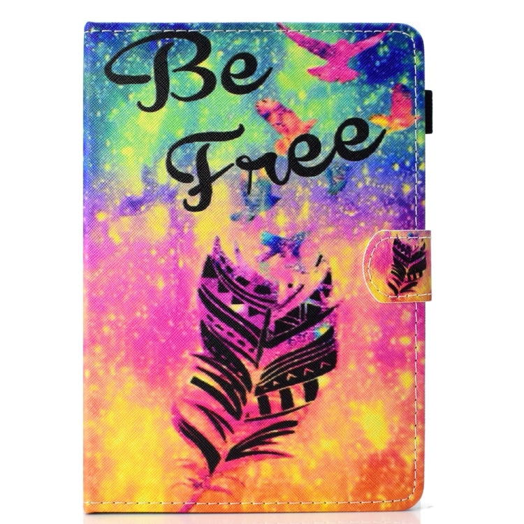 For 10 inch Universal Colored Drawing Stitching Leather Tablet Case(Feather) - 10 - 11 inch by buy2fix | Online Shopping UK | buy2fix