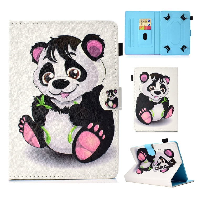 For 10 inch Universal Colored Drawing Stitching Leather Tablet Case(Panda) - 10 - 11 inch by buy2fix | Online Shopping UK | buy2fix