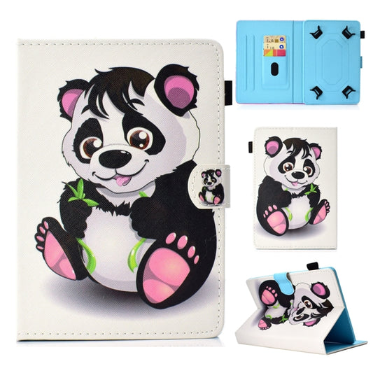 For 10 inch Universal Colored Drawing Stitching Leather Tablet Case(Panda) - 10 - 11 inch by buy2fix | Online Shopping UK | buy2fix