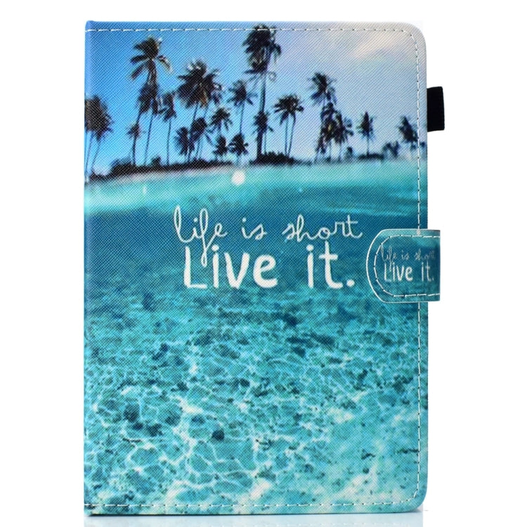 For 10 inch Universal Colored Drawing Stitching Leather Tablet Case(Blue Sea) - 10 - 11 inch by buy2fix | Online Shopping UK | buy2fix
