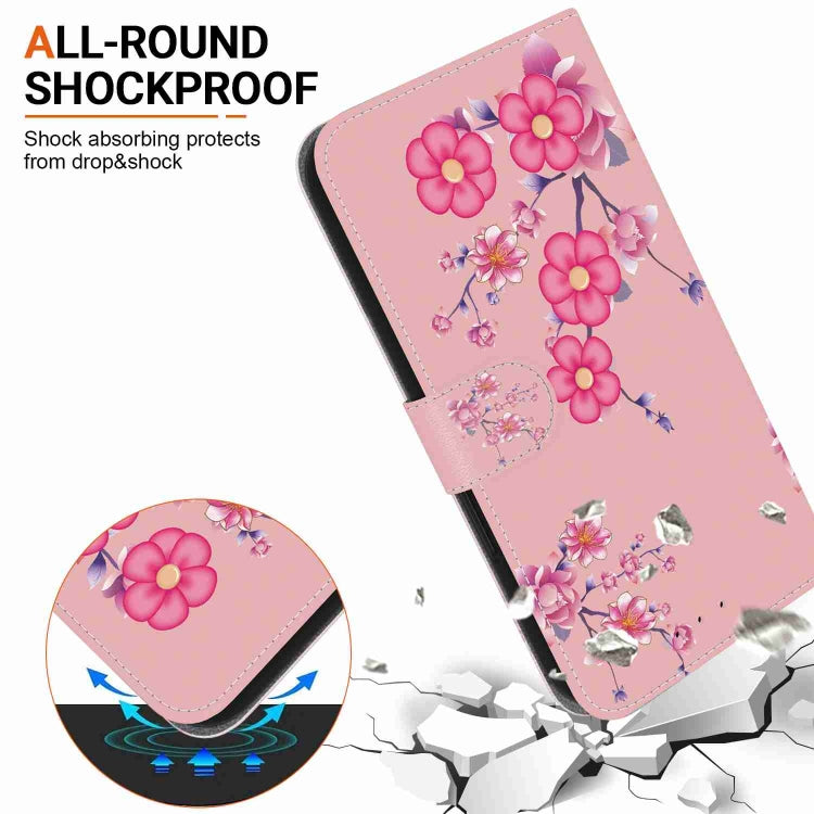 For Samsung Galaxy S23 Ultra 5G Crystal Texture Colored Drawing Leather Phone Case(Cherry Blossoms) - Galaxy S23 Ultra 5G Cases by buy2fix | Online Shopping UK | buy2fix