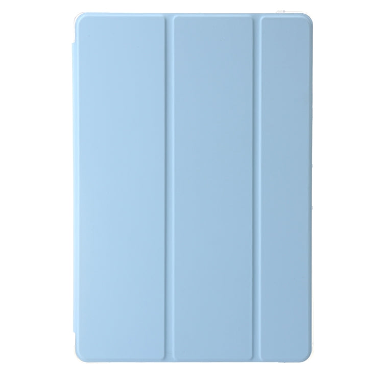 For Samsung Galaxy Tab S9 3-Fold Clear Acrylic Leather Tablet Case(Ice Blue) - Galaxy Tab S9 Cases by buy2fix | Online Shopping UK | buy2fix