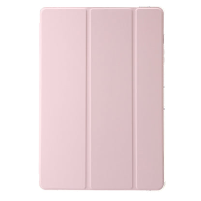 For Samsung Galaxy Tab S9 3-Fold Clear Acrylic Leather Tablet Case(Pink) - Galaxy Tab S9 Cases by buy2fix | Online Shopping UK | buy2fix