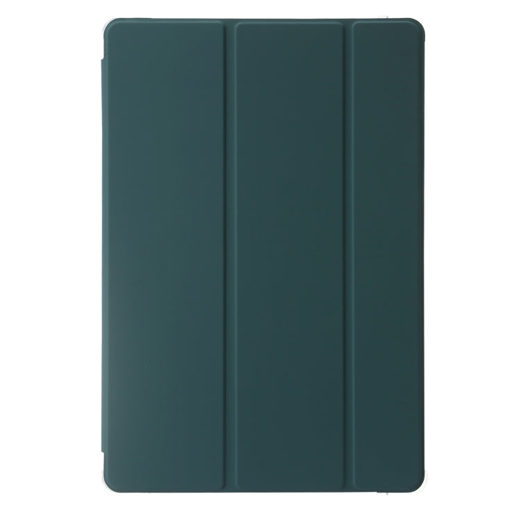 For Samsung Galaxy Tab S9 Ultra/S8 Ultra 3-Fold Clear Acrylic Leather Tablet Case(Deep Green) - Galaxy Tab S9 Ultra Cases by buy2fix | Online Shopping UK | buy2fix