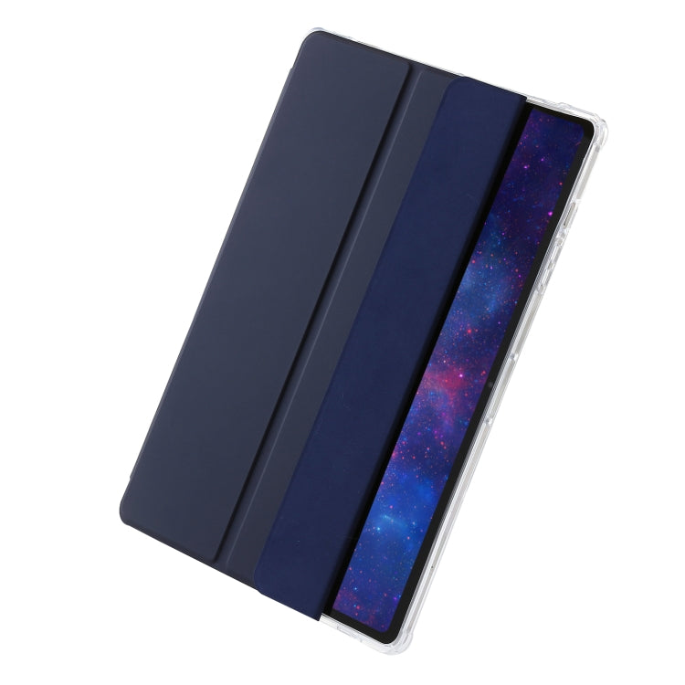 For Samsung Galaxy Tab S10 Ultra 3-Fold Clear Acrylic Leather Tablet Case(Dark Blue) by buy2fix
