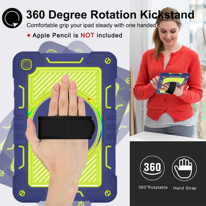 For Honor Pad X8 360 Degree Rotation PC Contrast Silicone Tablet Case(Navy Blue + Yellow Green) - Honor by buy2fix | Online Shopping UK | buy2fix