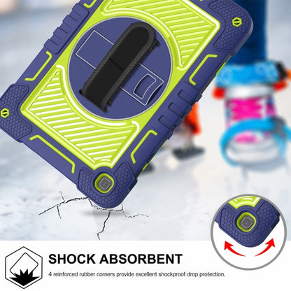 For Honor Pad X8 360 Degree Rotation PC Contrast Silicone Tablet Case(Navy Blue + Yellow Green) - Honor by buy2fix | Online Shopping UK | buy2fix