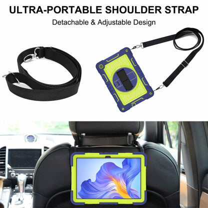 For Honor Pad X8 360 Degree Rotation PC Contrast Silicone Tablet Case(Navy Blue + Yellow Green) - Honor by buy2fix | Online Shopping UK | buy2fix
