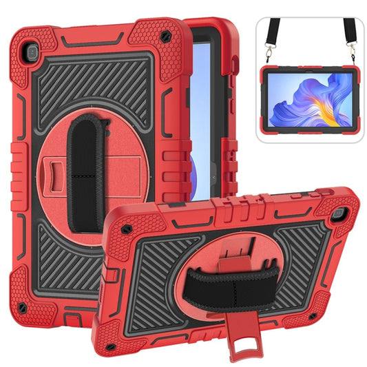 For Honor Pad X8 360 Degree Rotation PC Contrast Silicone Tablet Case(Red + Black) - Honor by buy2fix | Online Shopping UK | buy2fix