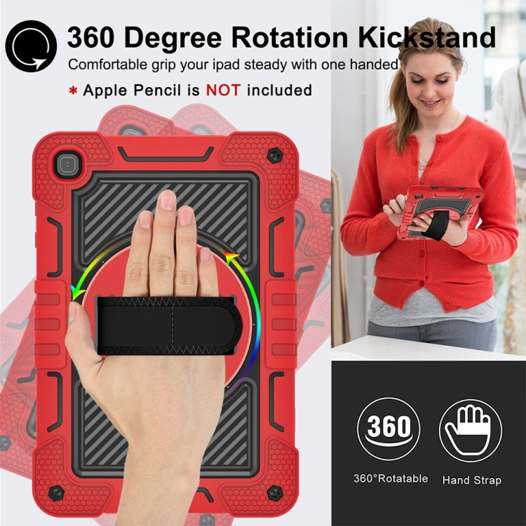 For Honor Pad X8 360 Degree Rotation PC Contrast Silicone Tablet Case(Red + Black) - Honor by buy2fix | Online Shopping UK | buy2fix