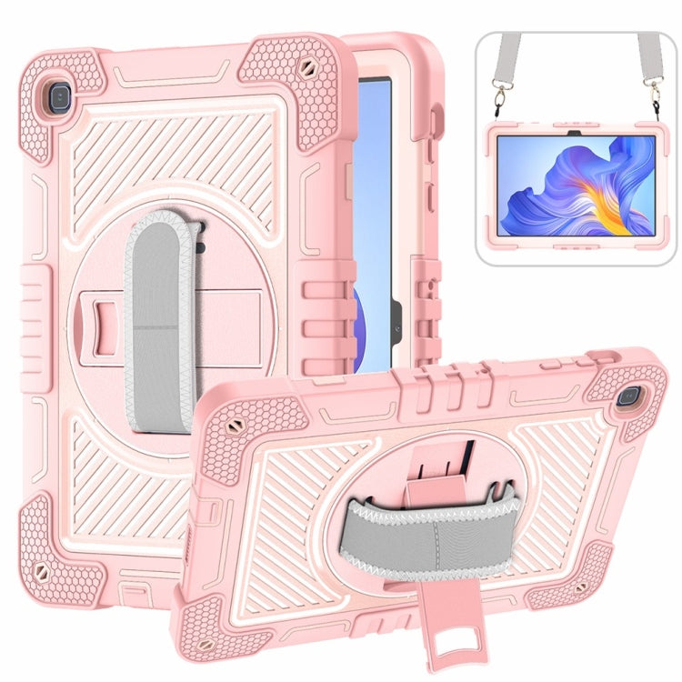 For Honor Pad X8 360 Degree Rotation PC Contrast Silicone Tablet Case(Rose Gold) - Honor by buy2fix | Online Shopping UK | buy2fix