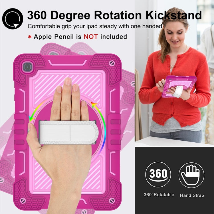 For Honor Pad X8 360 Degree Rotation PC Contrast Silicone Tablet Case(Rose Red + Pink) - Honor by buy2fix | Online Shopping UK | buy2fix