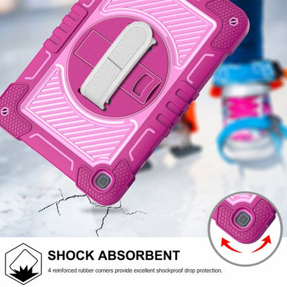 For Honor Pad X8 360 Degree Rotation PC Contrast Silicone Tablet Case(Rose Red + Pink) - Honor by buy2fix | Online Shopping UK | buy2fix