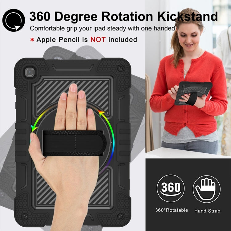 For Honor Pad X8 360 Degree Rotation PC Contrast Silicone Tablet Case(Black) - Honor by buy2fix | Online Shopping UK | buy2fix