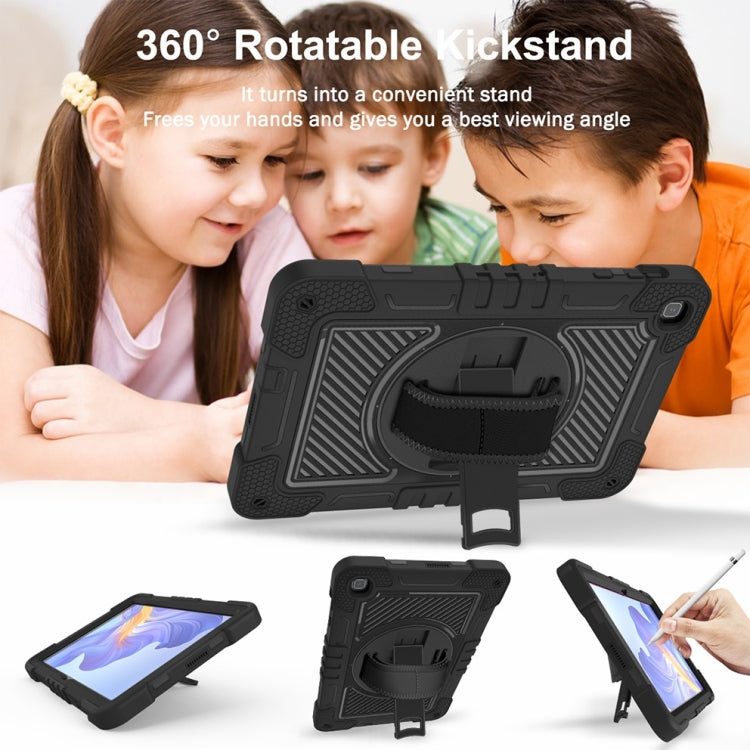 For Honor Pad X8 360 Degree Rotation PC Contrast Silicone Tablet Case(Black) - Honor by buy2fix | Online Shopping UK | buy2fix