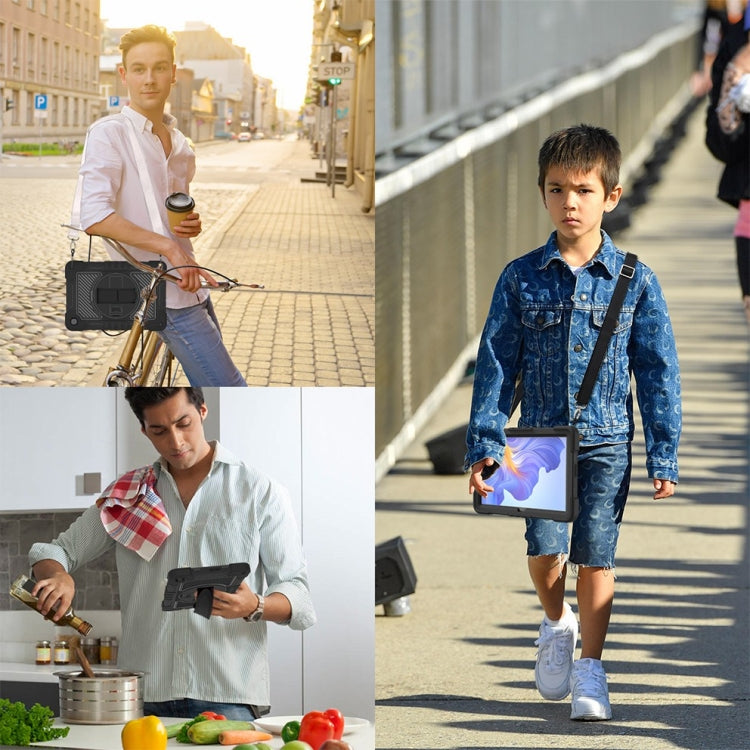 For Honor Pad X8 360 Degree Rotation PC Contrast Silicone Tablet Case(Black) - Honor by buy2fix | Online Shopping UK | buy2fix