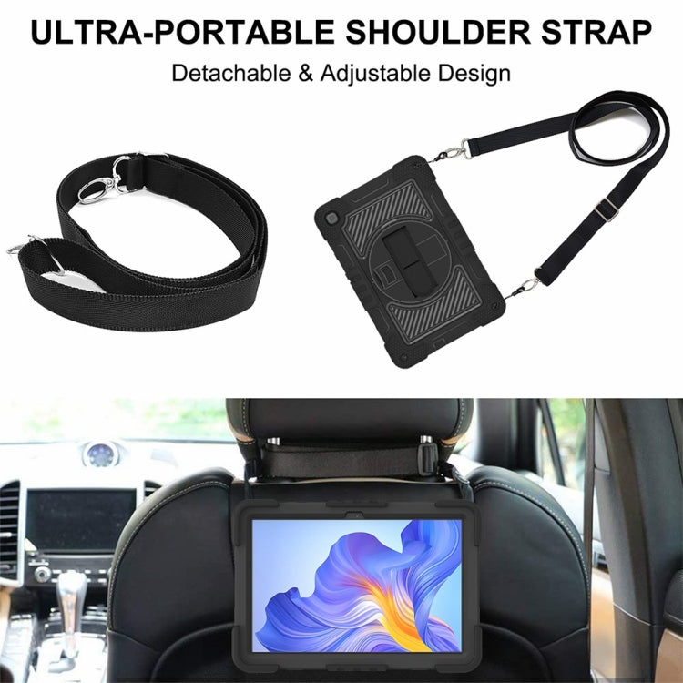 For Honor Pad X8 360 Degree Rotation PC Contrast Silicone Tablet Case(Black) - Honor by buy2fix | Online Shopping UK | buy2fix