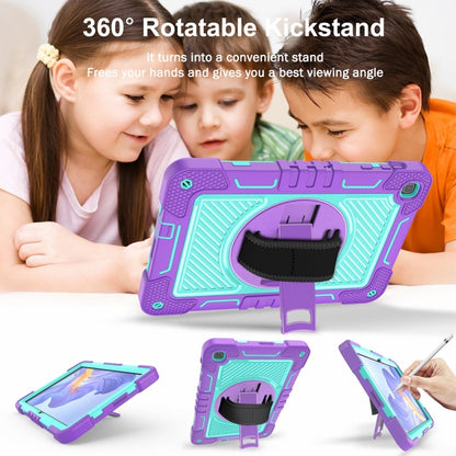 For Honor Pad X8 360 Degree Rotation PC Contrast Silicone Tablet Case(Purple + Mint Green) - Honor by buy2fix | Online Shopping UK | buy2fix