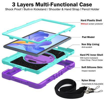 For Honor Pad X8 360 Degree Rotation PC Contrast Silicone Tablet Case(Purple + Mint Green) - Honor by buy2fix | Online Shopping UK | buy2fix