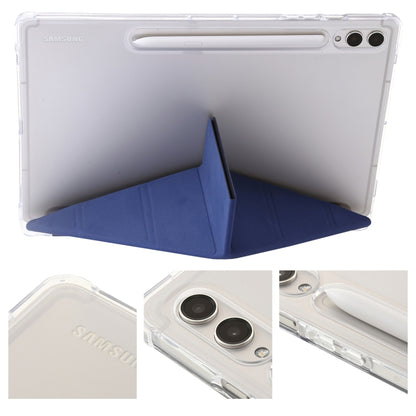 For Samsung Galaxy Tab S9+ Clear Acrylic Deformation Leather Tablet Case(Dark Blue) - Galaxy Tab S9+ Cases by buy2fix | Online Shopping UK | buy2fix