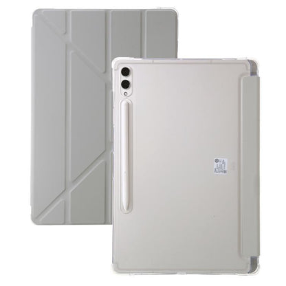 For Samsung Galaxy Tab S9 FE+ Clear Acrylic Deformation Leather Tablet Case(Grey) by buy2fix