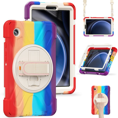 For Samsung Galaxy Tab A9+ Rotatable Kickstand Grip Heavy Duty Hard Rugged Tablet Case(Colorful Red) - Galaxy Tab A9+ by buy2fix | Online Shopping UK | buy2fix