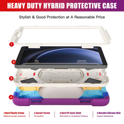 For Samsung Galaxy Tab A9+ Rotatable Kickstand Grip Heavy Duty Hard Rugged Tablet Case(Colorful Red) - Galaxy Tab A9+ by buy2fix | Online Shopping UK | buy2fix