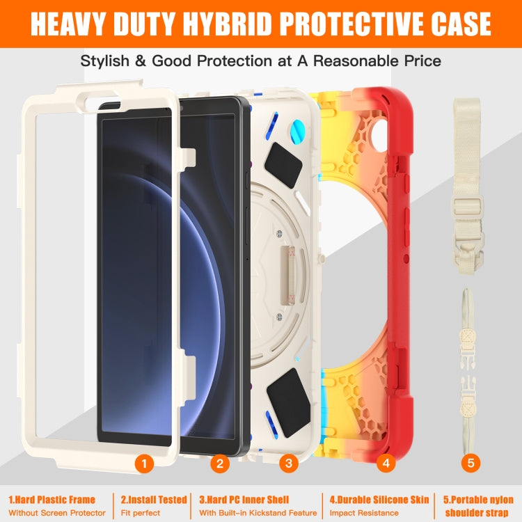 For Samsung Galaxy Tab A9+ Rotatable Kickstand Grip Heavy Duty Hard Rugged Tablet Case(Colorful Red) - Galaxy Tab A9+ by buy2fix | Online Shopping UK | buy2fix