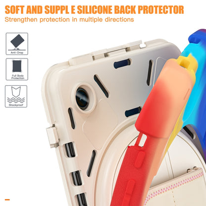 For Samsung Galaxy Tab A9+ Rotatable Kickstand Grip Heavy Duty Hard Rugged Tablet Case(Colorful Red) - Galaxy Tab A9+ by buy2fix | Online Shopping UK | buy2fix