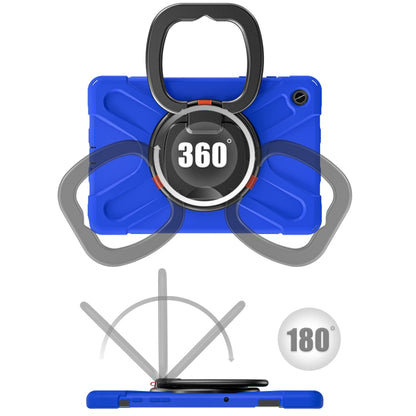 For Samsung Galaxy Tab A9+ Silicone Hybrid PC Tablet Case with Holder & Shoulder Strap(Blue) - Galaxy Tab A9+ by buy2fix | Online Shopping UK | buy2fix