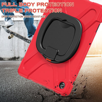 For Samsung Galaxy Tab A9+ Silicone Hybrid PC Tablet Case with Holder & Shoulder Strap(Red) - Galaxy Tab A9+ by buy2fix | Online Shopping UK | buy2fix