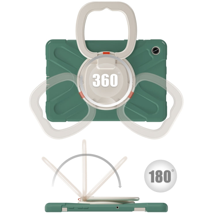 For Samsung Galaxy Tab A9+ Silicone Hybrid PC Tablet Case with Holder & Shoulder Strap(Emerald Green) - Galaxy Tab A9+ by buy2fix | Online Shopping UK | buy2fix