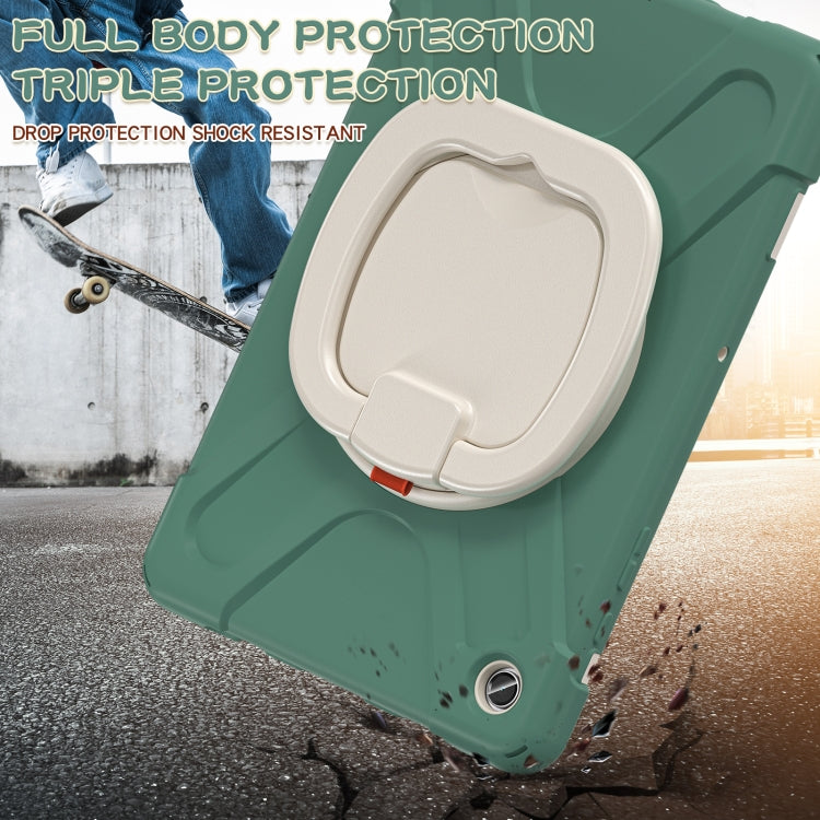 For Samsung Galaxy Tab A9+ Silicone Hybrid PC Tablet Case with Holder & Shoulder Strap(Emerald Green) - Galaxy Tab A9+ by buy2fix | Online Shopping UK | buy2fix