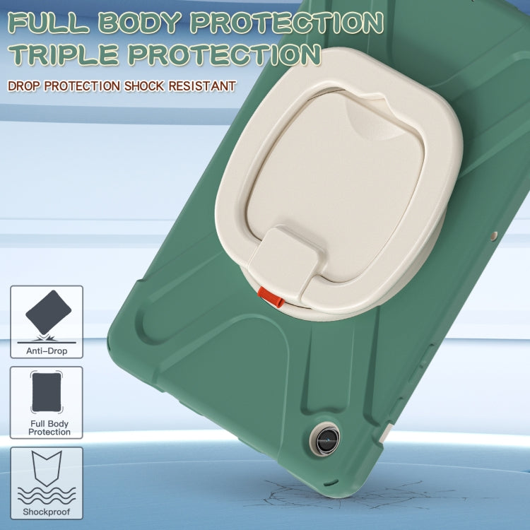 For Samsung Galaxy Tab A9+ Silicone Hybrid PC Tablet Case with Holder & Shoulder Strap(Emerald Green) - Galaxy Tab A9+ by buy2fix | Online Shopping UK | buy2fix