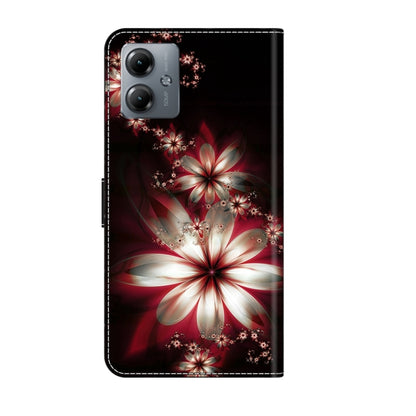 For Motorola Moto G14 Crystal 3D Shockproof Protective Leather Phone Case(Fantastic Flower) - Motorola Cases by buy2fix | Online Shopping UK | buy2fix