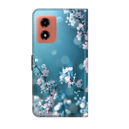 For Motorola Moto G Play 2024 Crystal 3D Shockproof Protective Leather Phone Case(Plum Flower) - Motorola Cases by buy2fix | Online Shopping UK | buy2fix