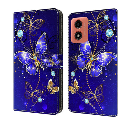 For Motorola Moto G Play 2024 Crystal 3D Shockproof Protective Leather Phone Case(Diamond Butterfly) - Motorola Cases by buy2fix | Online Shopping UK | buy2fix