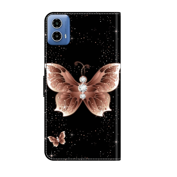For Motorola Moto G24 Crystal 3D Shockproof Protective Leather Phone Case(Pink Diamond Butterfly) by buy2fix