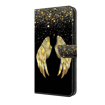 For Motorola Moto G24 Crystal 3D Shockproof Protective Leather Phone Case(Golden Wings) - Motorola Cases by buy2fix | Online Shopping UK | buy2fix