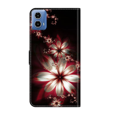 For Motorola Moto G24 Crystal 3D Shockproof Protective Leather Phone Case(Fantastic Flower) - Motorola Cases by buy2fix | Online Shopping UK | buy2fix