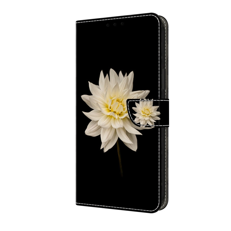For Motorola Moto G24 Power Crystal 3D Shockproof Protective Leather Phone Case(White Flower) by buy2fix