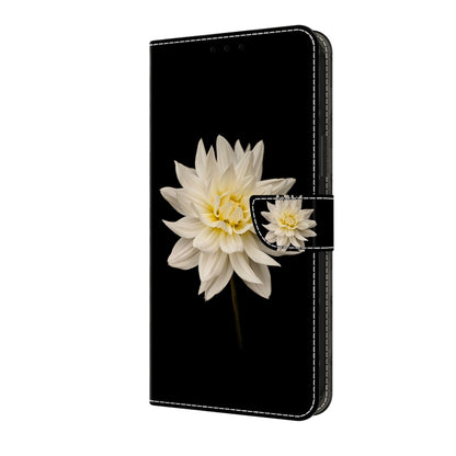 For Motorola Moto G24 Power Crystal 3D Shockproof Protective Leather Phone Case(White Flower) by buy2fix
