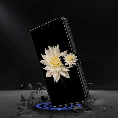 For Motorola Moto G24 Power Crystal 3D Shockproof Protective Leather Phone Case(White Flower) by buy2fix