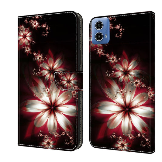 For Motorola Moto G24 Power Crystal 3D Shockproof Protective Leather Phone Case(Fantastic Flower) - Motorola Cases by buy2fix | Online Shopping UK | buy2fix